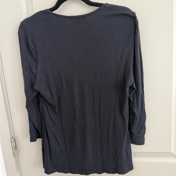 INC black ribbed v-neck lightweight sweater size XLarge - Picture 6 of 7